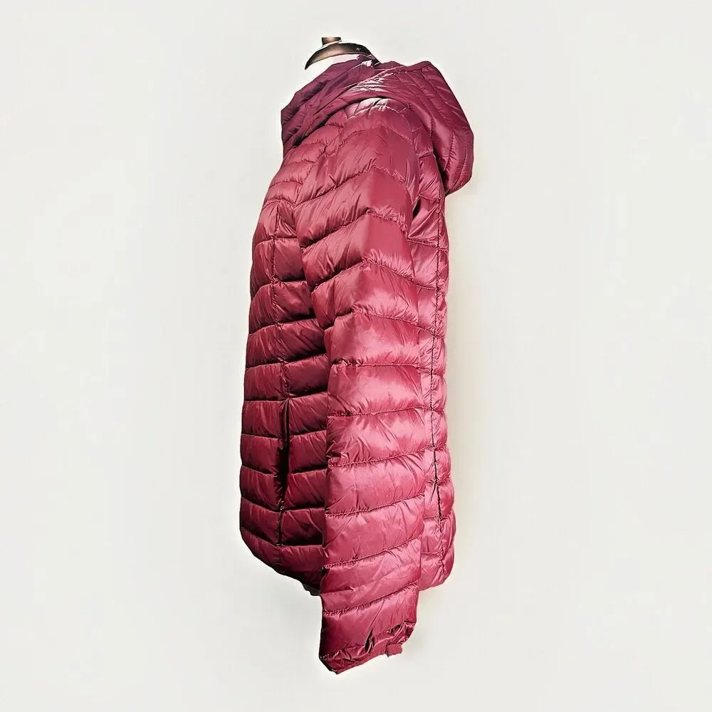 Bass & Co Puffer Jacket Size M Women's Y2k Outdoorsy Burgundy Gorpcore Coat